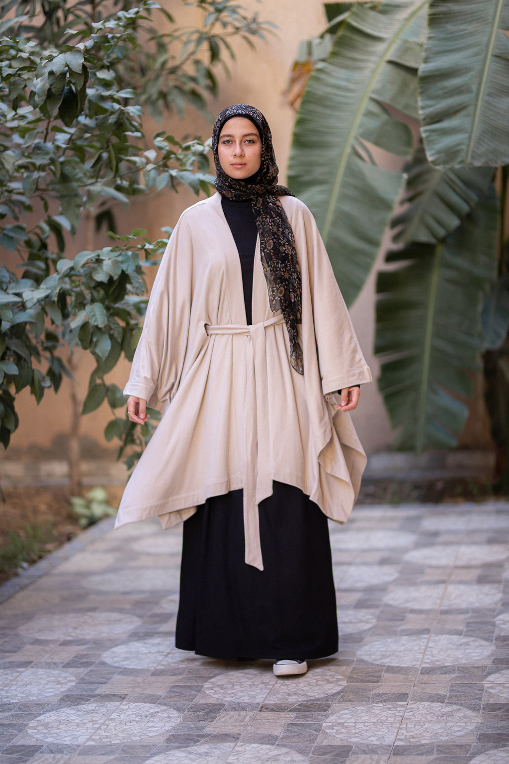 Knit poncho