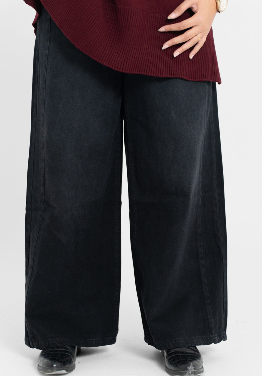 Black denim pants